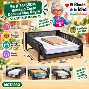 RI-0008102 56 X 34*55CM Bandeja Cesta Documentos Negro 56 X 34*55CM Motarro