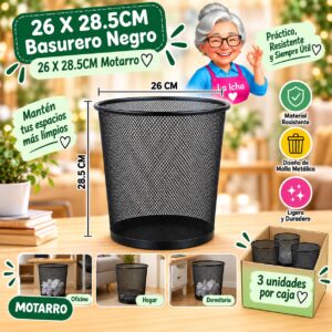 RI-0008118 26 X 28.5CM Basurero Negro 26 X 28.5CM Motarro
