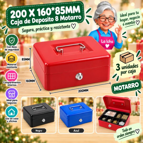 RI-0008125 200 X 160*85MM Caja de Deposito 8 Motarro