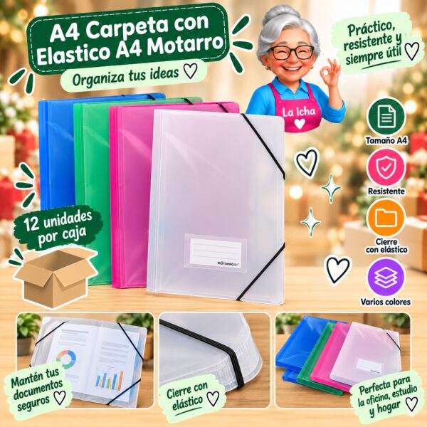 RI-0008136 A4 Carpeta con Elastico A4 Motarro