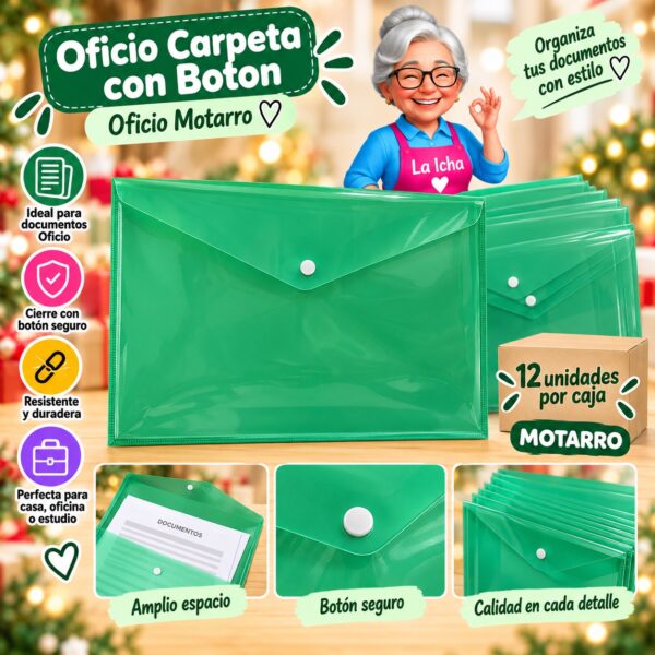 RI-0008144 Oficio Plástica Carpeta con Boton Oficio Plástica Motarro