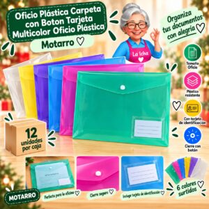 RI-0008147 Oficio Plástica Carpeta con Boton Tarjeta Multicolor Oficio Plástica Motarro