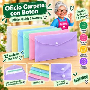 RI-0008150 Oficio Plástica Carpeta con Boton Oficio Plástica Modelo 3 Motarro