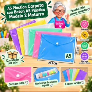 RI-0008169 A5 Carpeta con Boton A5 Plástica Modelo 2 Motarro