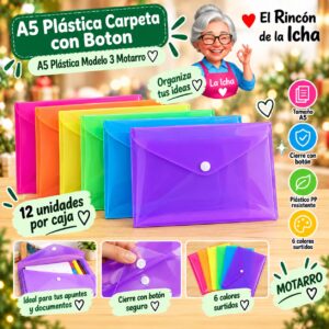 RI-0008172 A5 Plástica Carpeta con Boton A5 Plástica Modelo 3 Motarro
