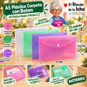 RI-0008173 A5 Plástica Carpeta con Boton A5 Plástica Modelo 4 Motarro