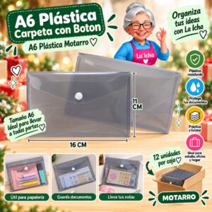RI-0008175 A6 Plástica Carpeta con Boton A6 Plástica Motarro