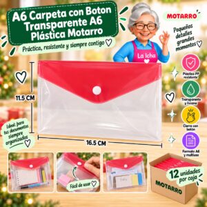RI-0008176 A6 Carpeta con Boton Transparente A6 Plástica Motarro