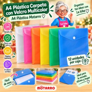 RI-0008196 A4 Plástica Carpeta con Velcro Multicolor A4 Plástica Motarro