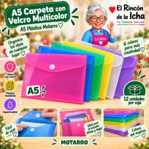 RI-0008199 A5 Carpeta con Velcro Multicolor A5 Plástica Motarro
