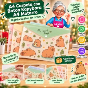 RI-0008209 A4 Carpeta con Boton Kapybara A4 Motarro