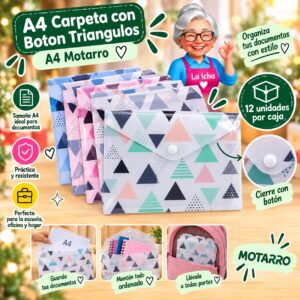 RI-0008210 A4 Carpeta con Boton Triangulos A4 Motarro