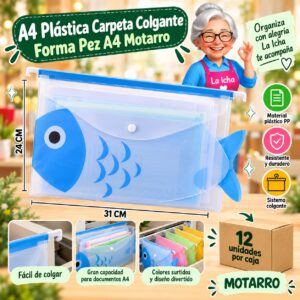 RI-0008213 A4 Plástica Carpeta Colgante Forma Pez A4 Motarro