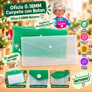 RI-0008216 Oficio 0.18MM Carpeta con Boton Oficio 0.18MM Motarro