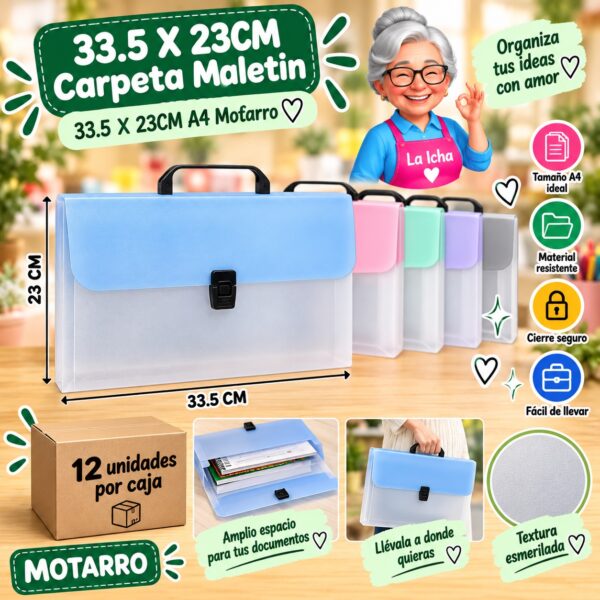 RI-0008218 33.5 X 23CM Carpeta Maletin 33.5 X 23CM A4 Motarro