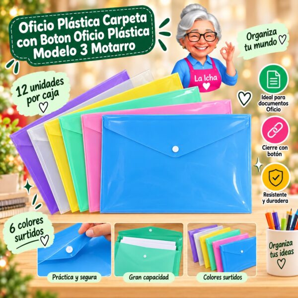 RI-0008220 Oficio Carpeta con Boton Oficio Modelo 3 Motarro