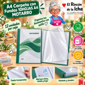 A4 Carpeta con Fundas 10HOJAS A4 Motarro