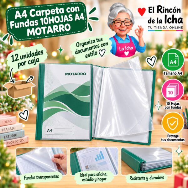 RI-0008225 A4 Carpeta con Fundas 10HOJAS A4 Motarro
