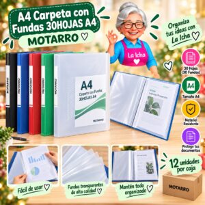 A4 Carpeta con Fundas 30HOJAS A4 Motarro