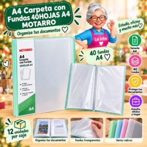 A4 Carpeta con Fundas 40HOJAS A4 Motarro