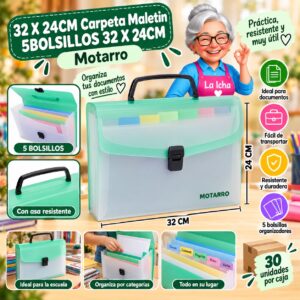 RI-0008233 32 X 24CM Carpeta Maletin 5BOLSILLOS 32 X 24CM Motarro