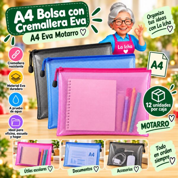 RI-0008237 A4 Bolsa con Cremallera Eva A4 Eva Motarro