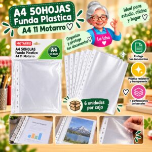 RI-0008246 A4 50HOJAS Funda Plastica A4 11 Motarro