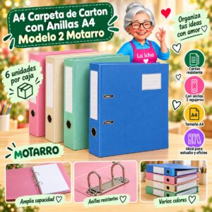 RI-0008250 A4 Carpeta de Carton con Anillas A4 Modelo 2 Motarro