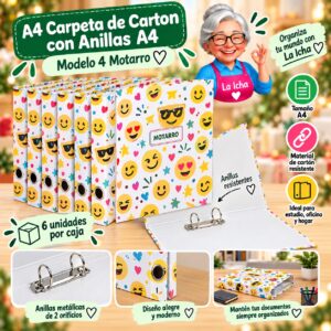 RI-0008252 A4 Carpeta de Carton con Anillas A4 Modelo 4 Motarro
