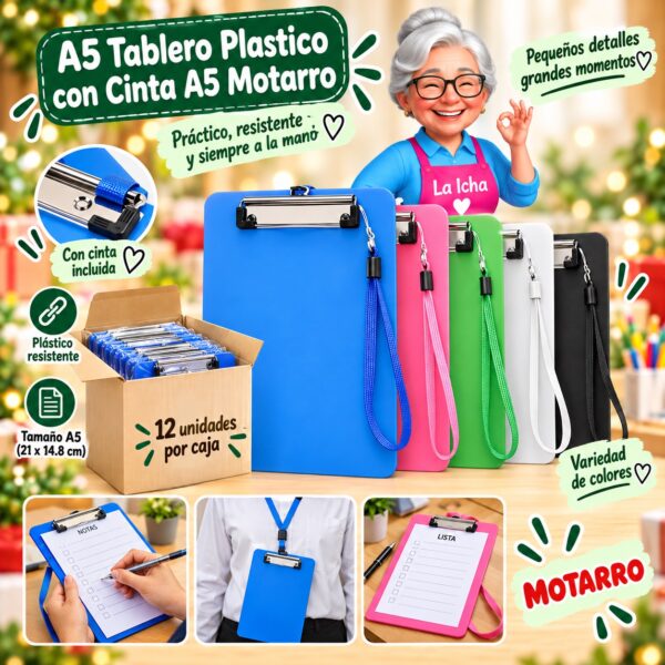 RI-0008255 A5 Tablero Plastico con Cinta A5 Motarro