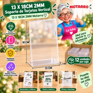 RI-0008262 13 X 18CM 2MM Soporte de Tarjetas Vertical 13 X 18CM 2MM Motarro