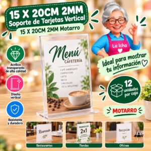 RI-0008263 15 X 20CM 2MM Soporte de Tarjetas Vertical 15 X 20CM 2MM Motarro