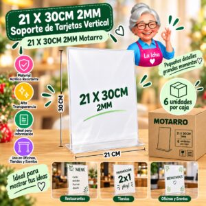 RI-0008265 21 X 30CM 2MM Soporte de Tarjetas Vertical 21 X 30CM 2MM Motarro