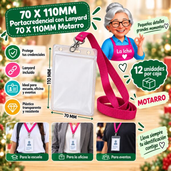 RI-0008266 70 X 110MM Portacredencial con Lanyard 70 X 110MM Motarro
