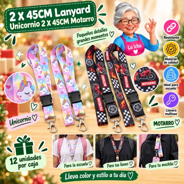 RI-0008269 2 X 45CM Lanyard Unicornio 2 X 45CM Motarro
