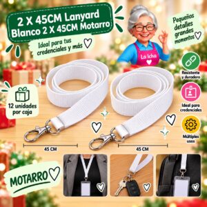 RI-0008270 2 X 45CM Lanyard Blanco 2 X 45CM Motarro