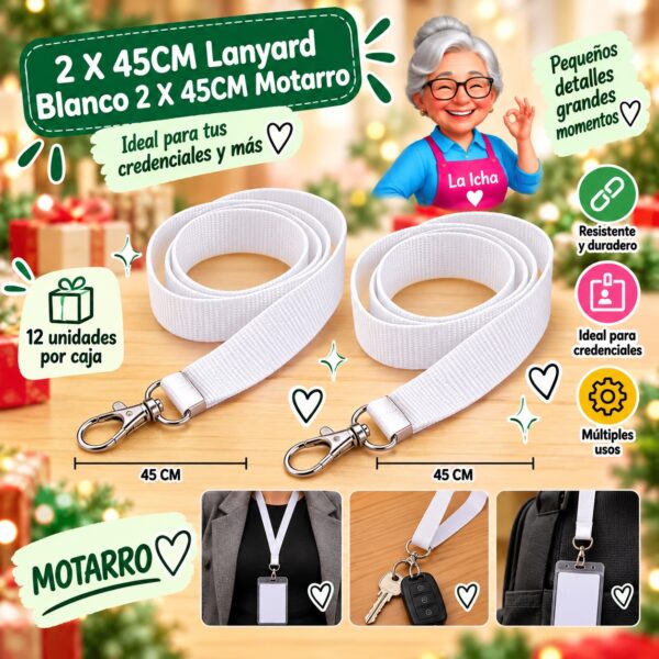 RI-0008270 2 X 45CM Lanyard Blanco 2 X 45CM Motarro