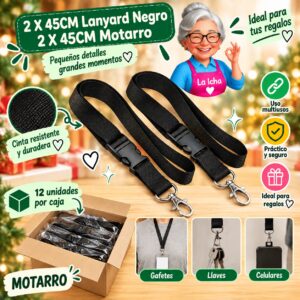RI-0008271 2 X 45CM Lanyard Negro 2 X 45CM Motarro
