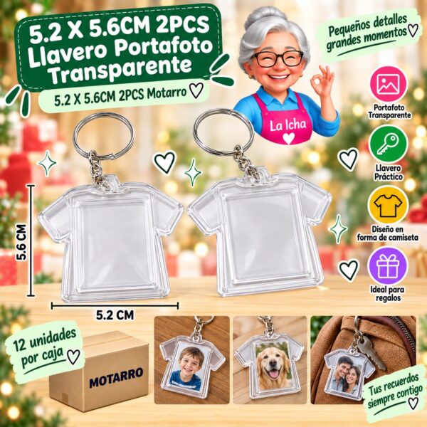 RI-0008274 5.2 X 5.6CM 2PCS Llavero Portafoto Transparente 5.2 X 5.6CM 2PCS Motarro