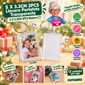 RI-0008277 5 X 3.3CM 2PCS Llavero Portafoto Transparente 5 X 3.3CM 2PCS Motarro