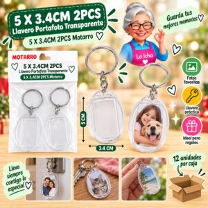 RI-0008278 4CM 2PCS Llavero Portafoto Transparente 4CM 2PCS Motarro