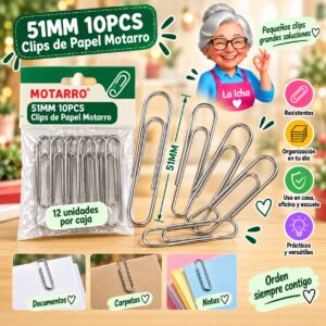 51MM 10PCS Clips de Papel Motarro