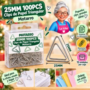 25MM 100PCS Clips de Papel Triangular Motarro