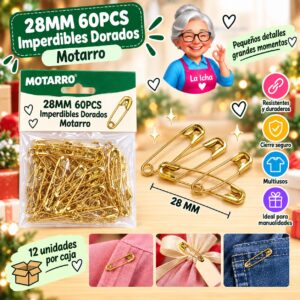 28MM 60PCS Imperdibles Dorados Motarro