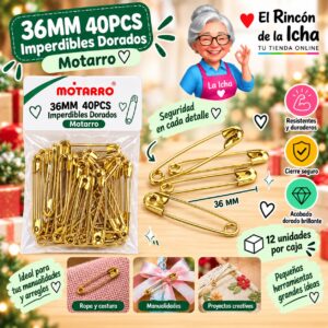 36MM 40PCS Imperdibles Dorados Motarro