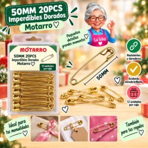 50MM 20PCS Imperdibles Dorados Motarro