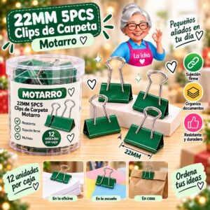22MM 5PCS Clips de Carpeta Motarro