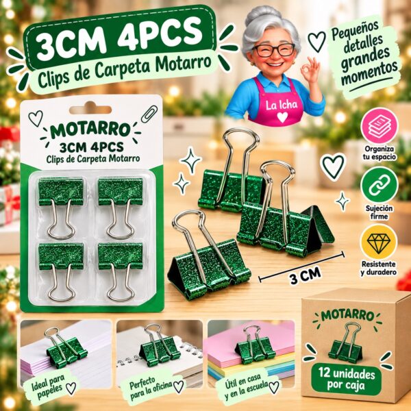 RI-0008319 3CM 4PCS Clips de Carpeta Motarro