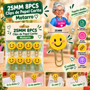25MM 8PCS Clips de Papel Carita Motarro