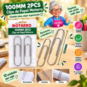 100MM 2PCS Clips de Papel Motarro
